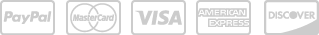 Payment logos: Visa, Mastercard, Discover and American Express
